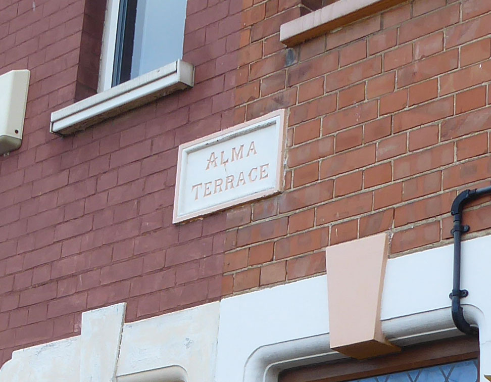 Alma Terrace, beings with letter A